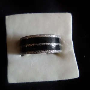 Black and Silver Stainless Steel Ring - Men