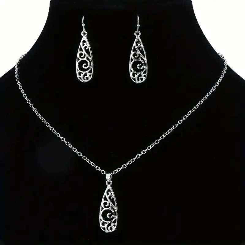 Stainless Steel Filigree Jewelry Set