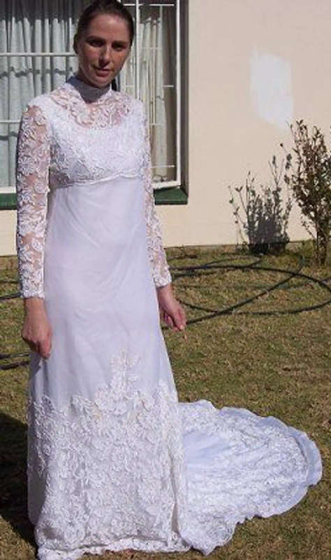 Satin and Lace Vintage Wedding Dress