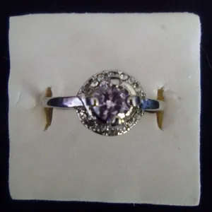 Pink CZ Silver Ring