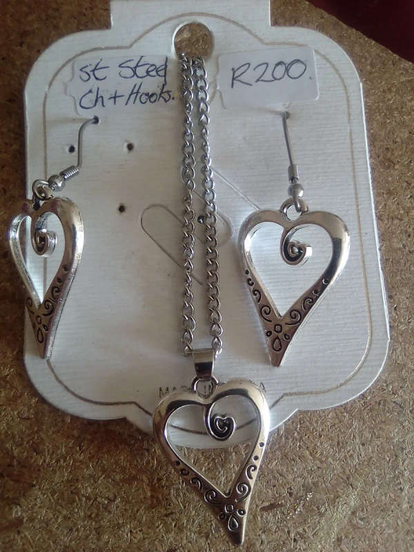 Stainless Steel Heart Jewelry Set