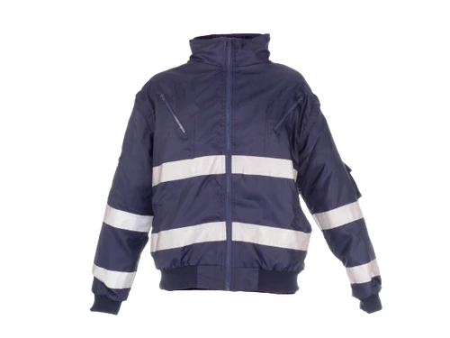 Mobifa Hi-Viz Reflective Bomber Jacket c/w Zip Off Sleeves.