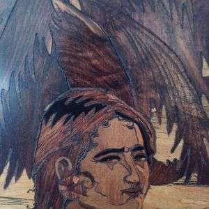 Vintage Marquetry Wood Picture