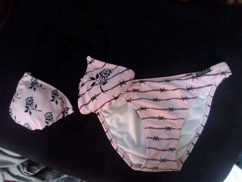 Pink and Black Barbed Wire Bikini