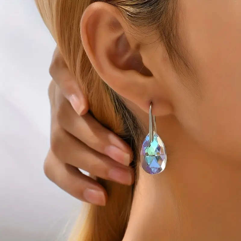 Crystal Glass Necklace and Earrings Jewelry Set