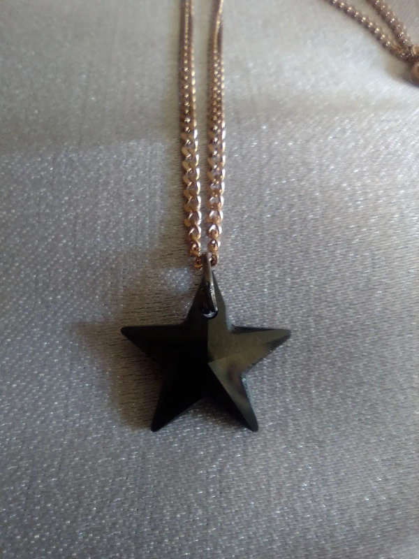Swarovski Crystal Jet Black Star Necklace