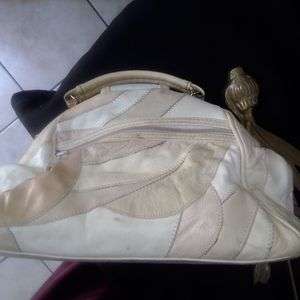 White Leather Hand Bag