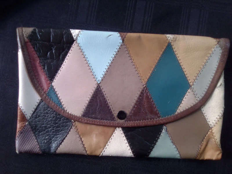 Multi Colour Leather Clutch Bag