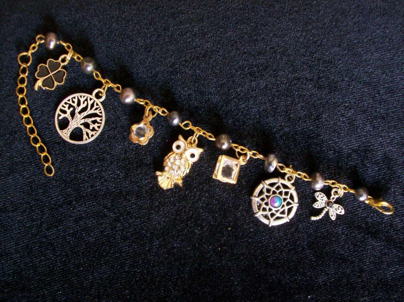 Genuine Pearl Charm Bracelet - Tree of Life