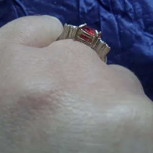 Dark Pink Cubic Zirconia Ring
