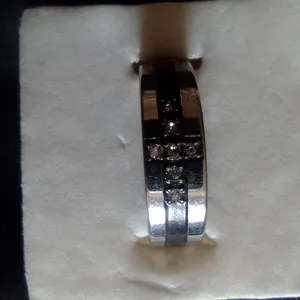 Stainless Steel CZ Cross Ring - Men