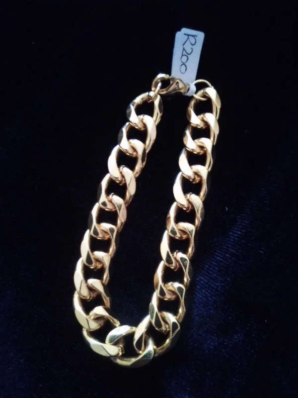 Stainless Steel Gold Cuban Bracelet