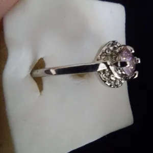 Pink CZ Silver Ring