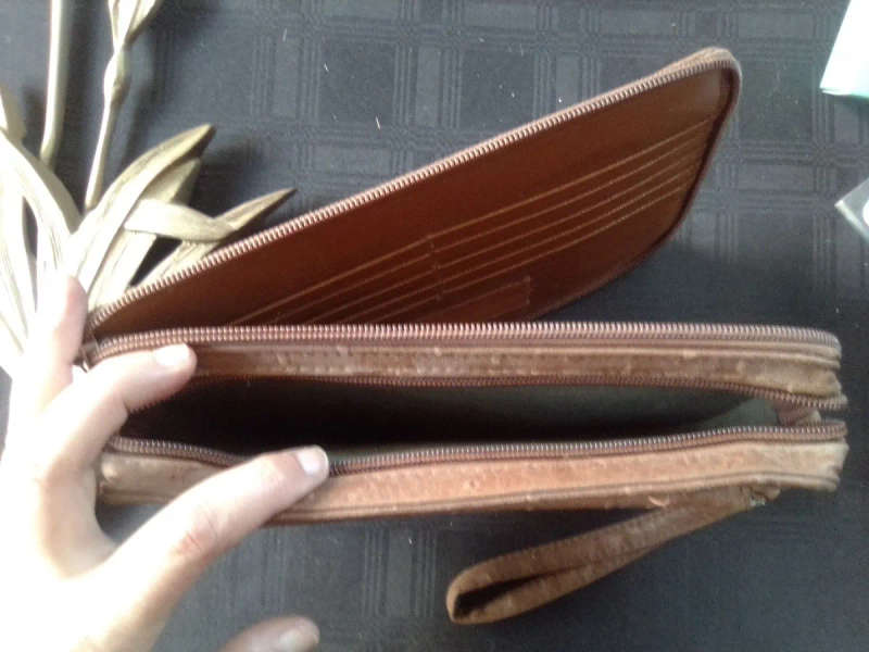 Ostrich Leather Clutch Bag