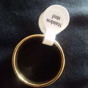 Stainless steel gold and black ring