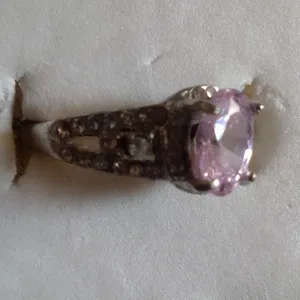 Pink Cubic Zirconia Silver ring