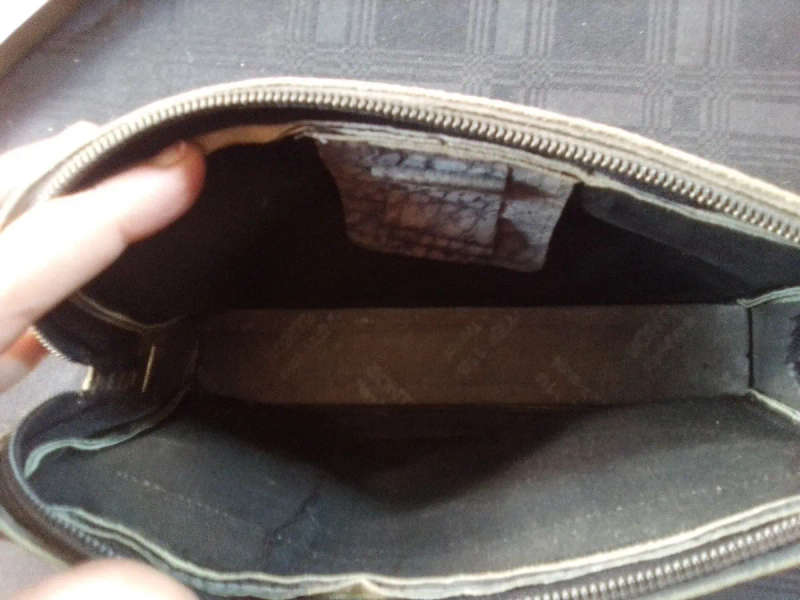 Genuine Leather Clutch Bag - Grey