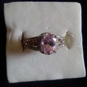 Pink Cubic Zirconia Silver ring