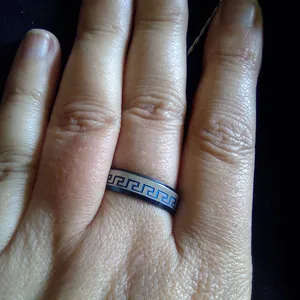 Stainless Steel Blue and Silver, Reflector Ring