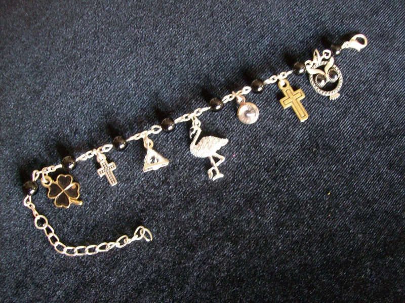 Onyx Charm Bracelet - Diamante Flamingo