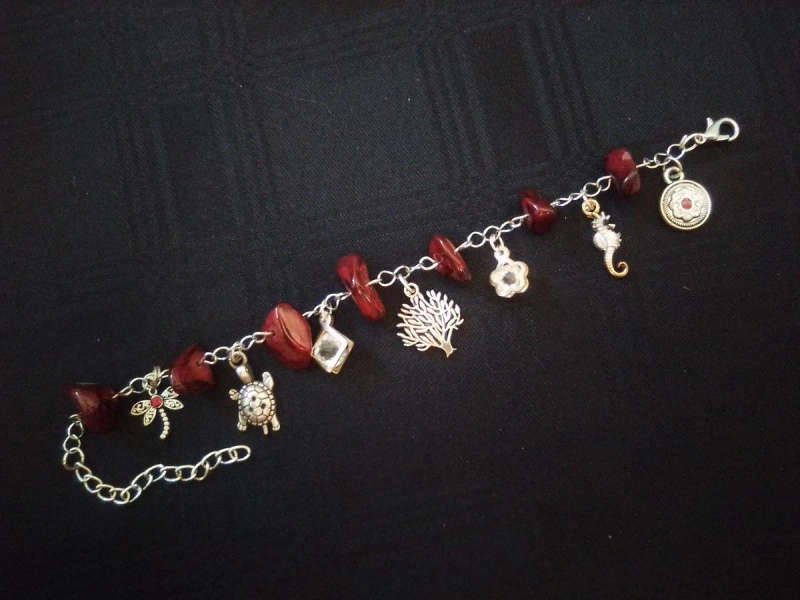 Red Jasper Charm Bracelet - Tree of Life