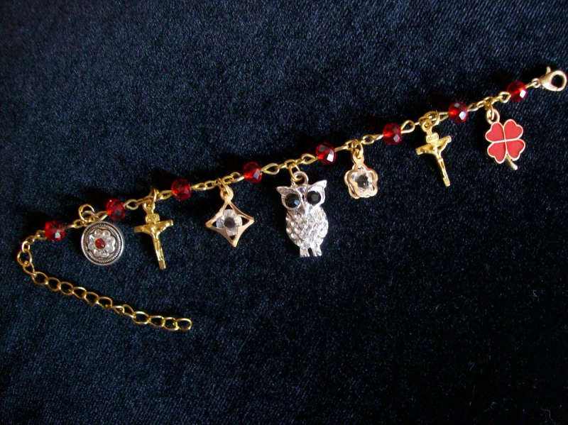 Austrian Crystals Charm Bracelet - Owl