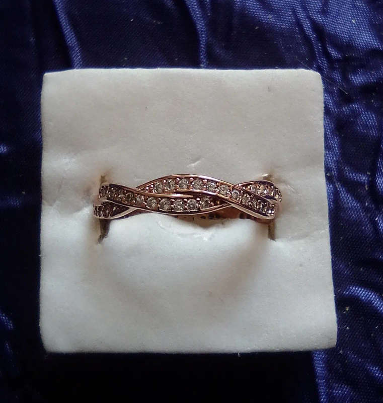 Braided Cubic Zirconia Rose Gold Ring