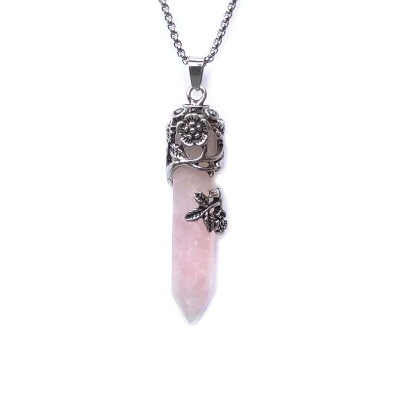 Rose Quartz Pendant Gemstone Necklace