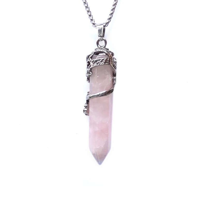 Rose Quartz Pendant Gemstone Necklace