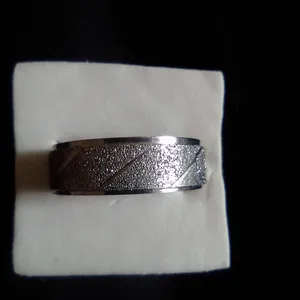 Stainless Steel Frosted Ring - Silver