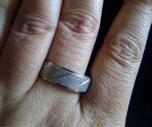 Stainless Steel Frosted Ring - Silver