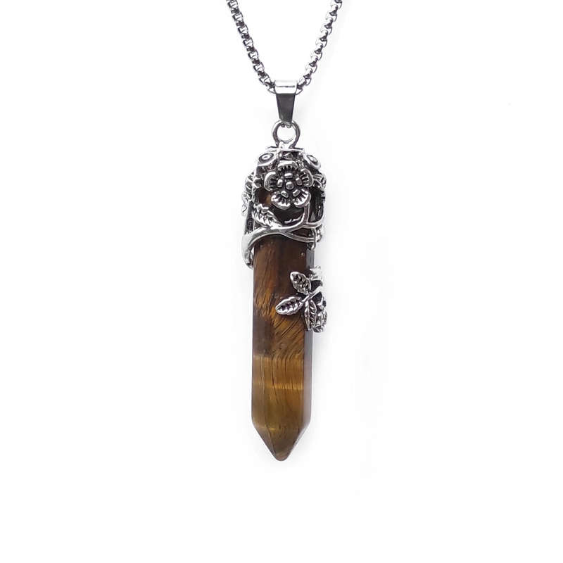 Tiger's Eye Gemstone Pendant Necklace