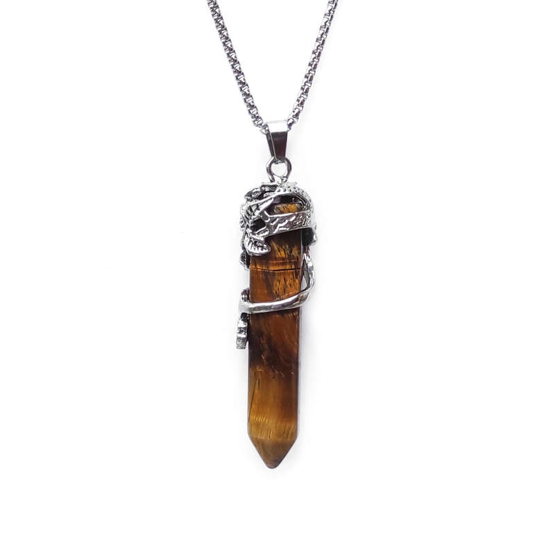 Tiger's Eye Gemstone Pendant Necklace
