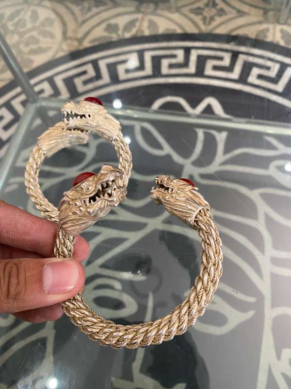 Highly detailed dragon bracelets bid for both adjustable!!!!