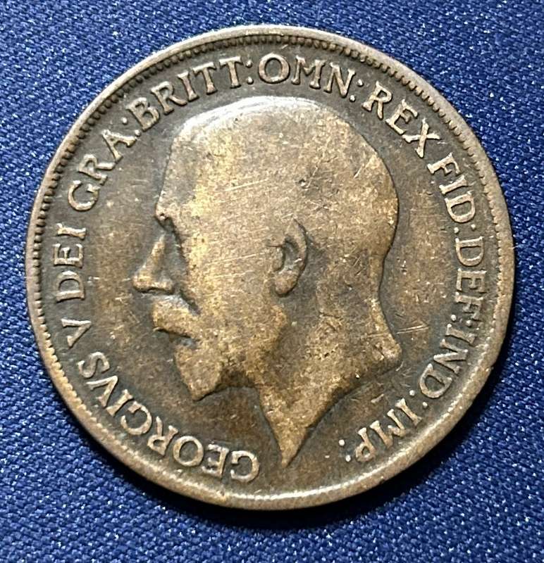 1917 One Penney Georgivs v dei gra:britt:omn:rex fid:def:ind:imp