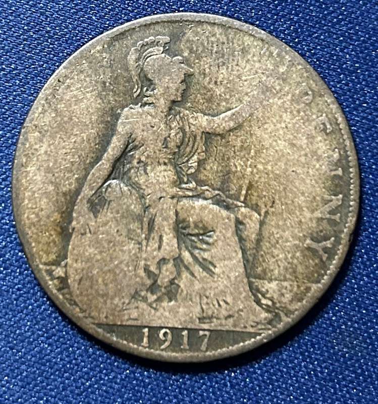 1917 One Penney Georgivs v dei gra:britt:omn:rex fid:def:ind:imp