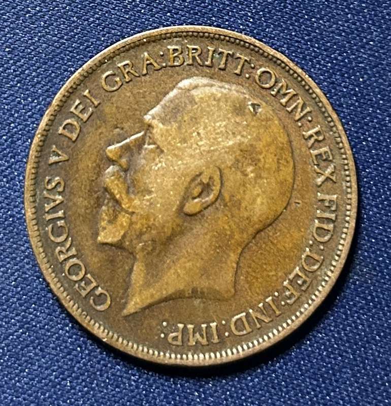 1917 One Penney Georgivs v dei gra:britt:omn:rex fid:def:ind:imp