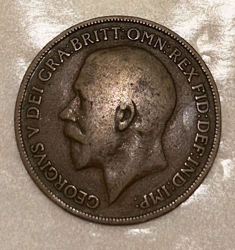1919 One Penney Georgivs v dei gra:britt:omn:rex fid:def:ind:imp