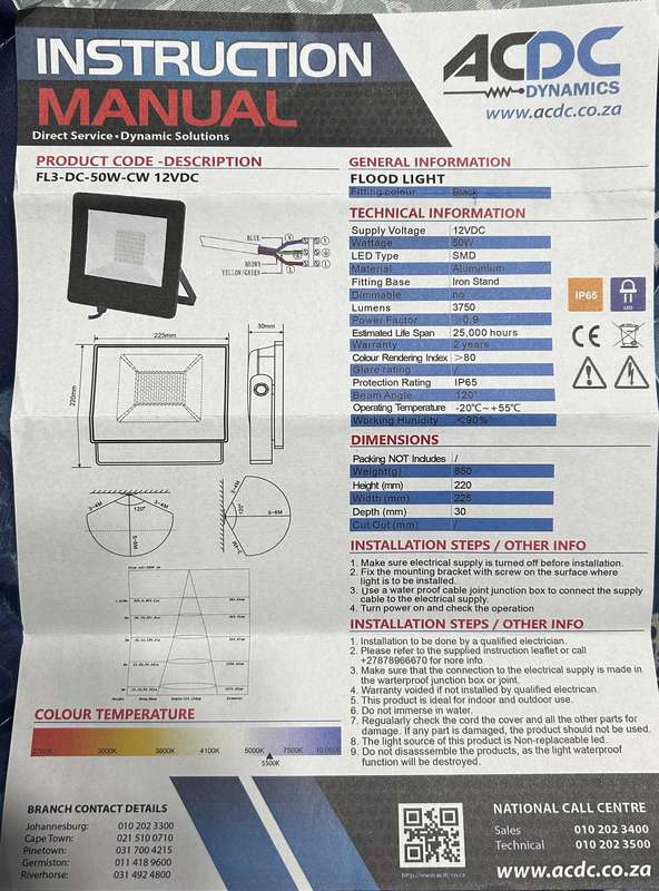 12v 50W LED light
