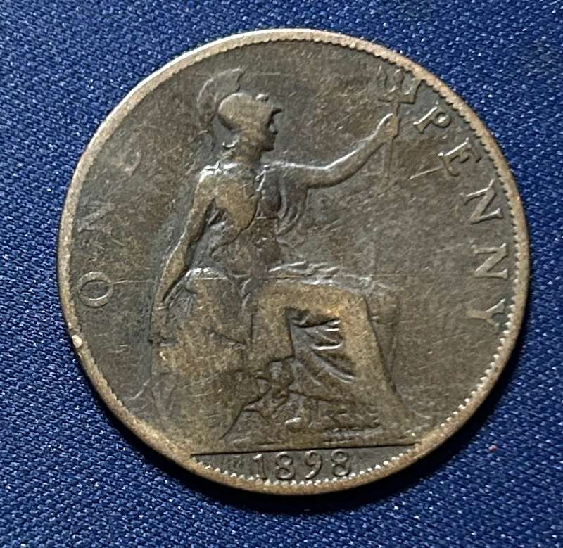1898 One penny  victoria dei. gra. britt. regina. fid. def. ind. imp