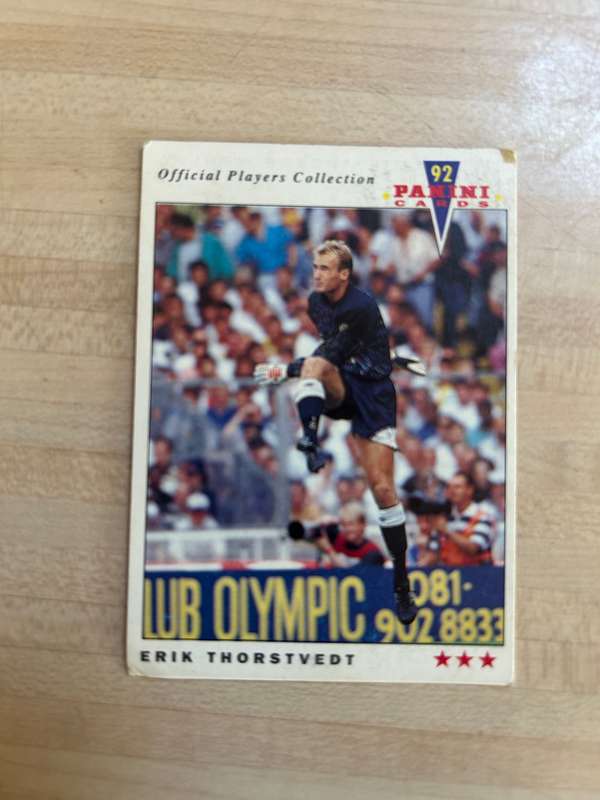Vintage Panini Italy's SOCCER FOOTBALL 1992 Official Players collection card no 238 Erik Thorstvedt