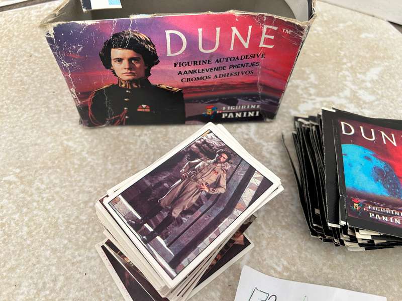 Vintage DUNE 1984 movie stickers lot of 172 of 180 stickers with original sticker box PANINI Italy