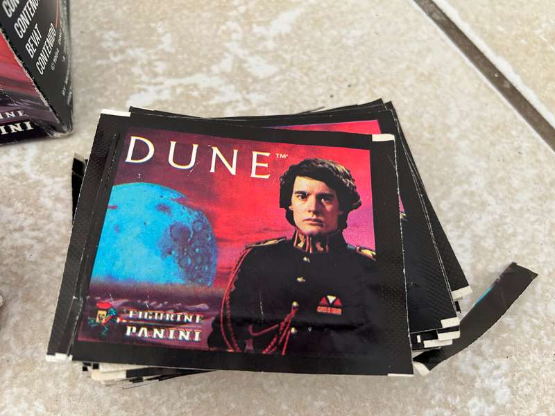 Vintage DUNE 1984 movie stickers lot of 172 of 180 stickers with original sticker box PANINI Italy