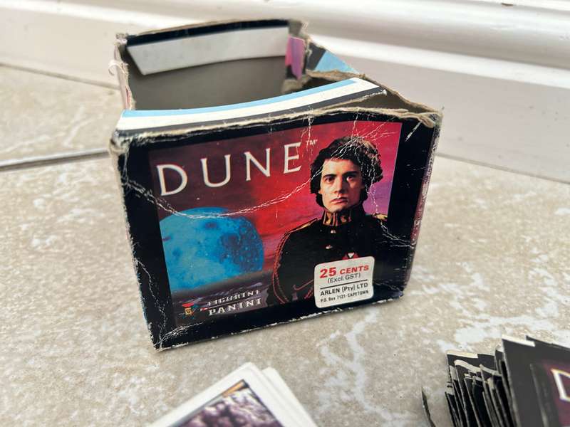 Vintage DUNE 1984 movie stickers lot of 172 of 180 stickers with original sticker box PANINI Italy