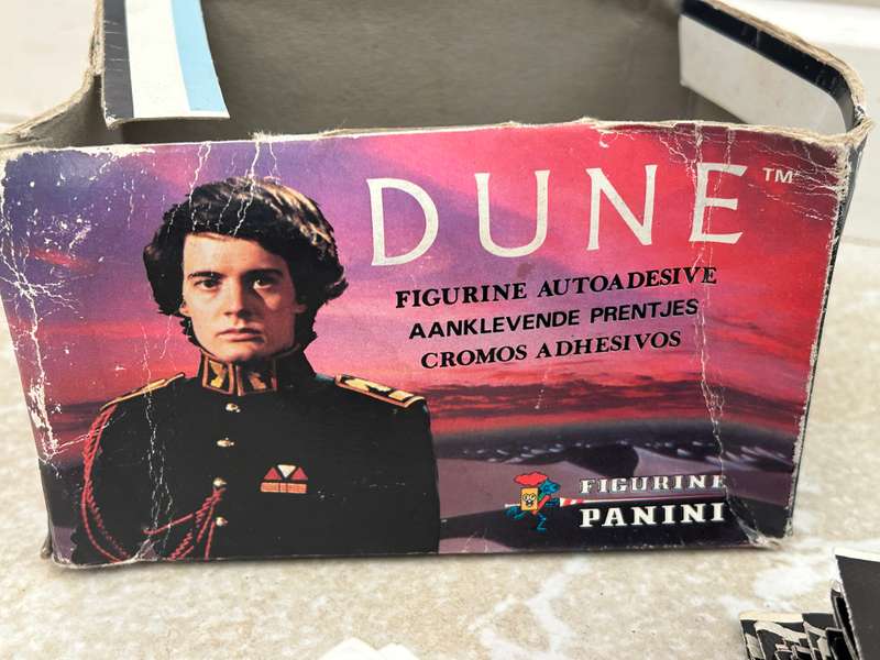 Vintage DUNE 1984 movie stickers lot of 172 of 180 stickers with original sticker box PANINI Italy