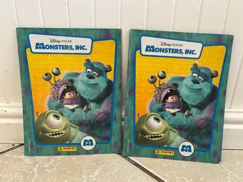 Two x South Africa Pixar Disney MONSTERS INC empty Albums by PANINI Italy