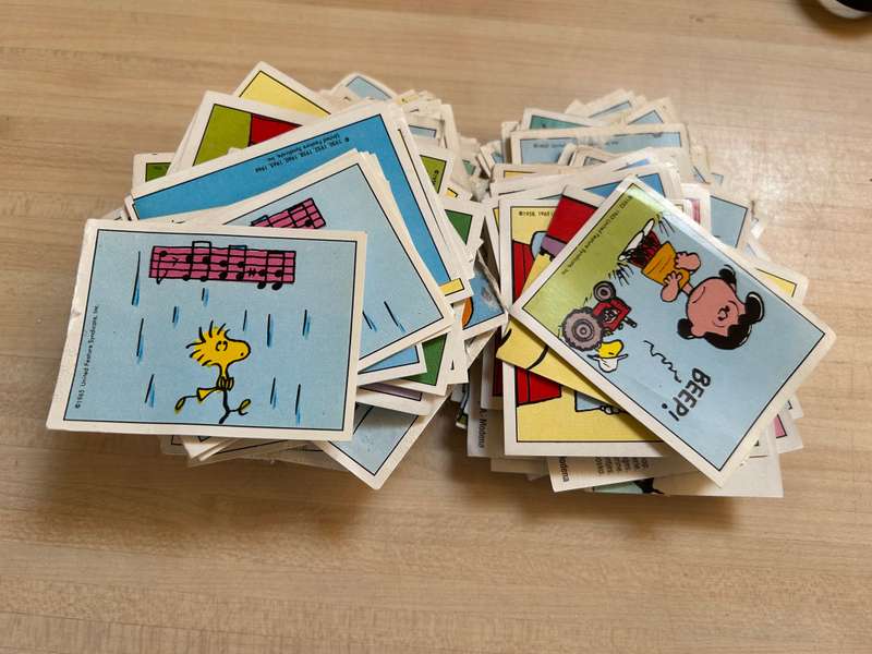 A lot of 248 duplicate I love SNOOPY 1993 Panini Italy stickers