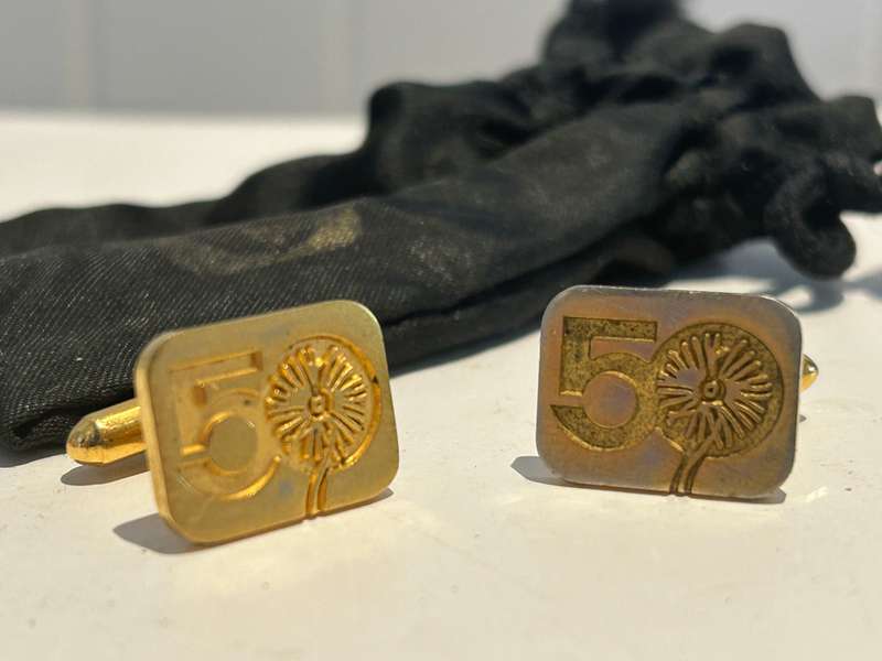 50 YEAR NEDBANK ANNIVERSARY 24 CT gold plated CUFFLINKS