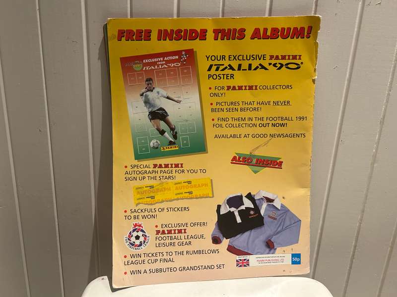 FOOTBALL 1991 British Football League clubs Panini Italy sticker album