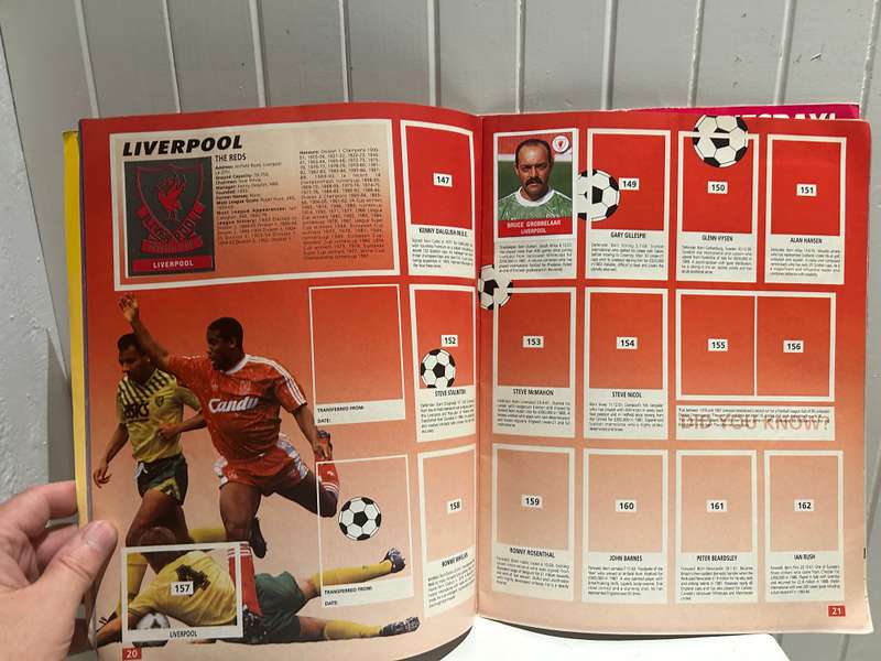 FOOTBALL 1991 British Football League clubs Panini Italy sticker album